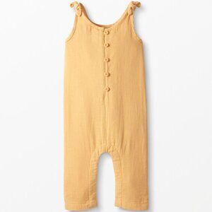 Baby Shoulder Tie Romper In Cotton Muslin